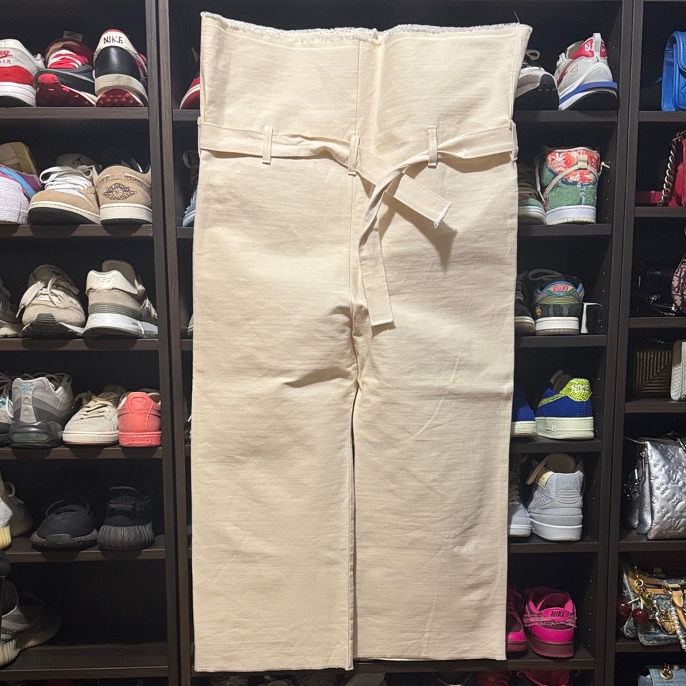Reversible 2-Piece Set | Paper Bag Pants & Tie Crop Top Pink/Cream - Picture 5 of 10